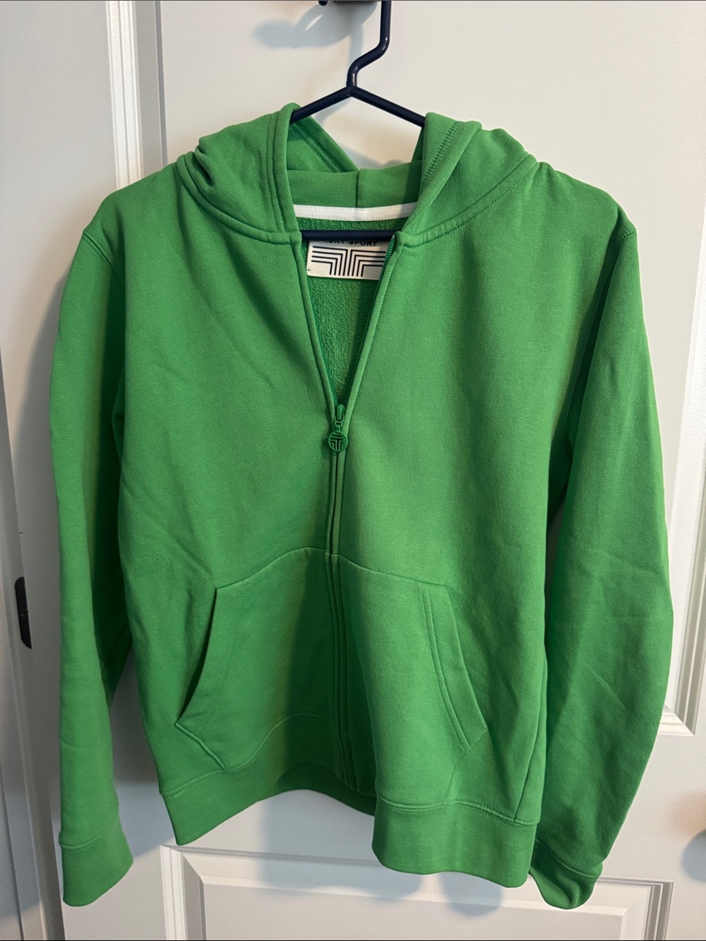 Tory Sport Bright Green Hooded Zip Sweat Jacket